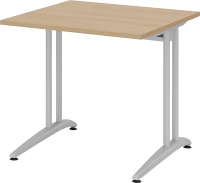 Produktbild von bümö Schreibtisch Serie-B - Größe:  80 x 80 cm, Nachbildung: Eiche