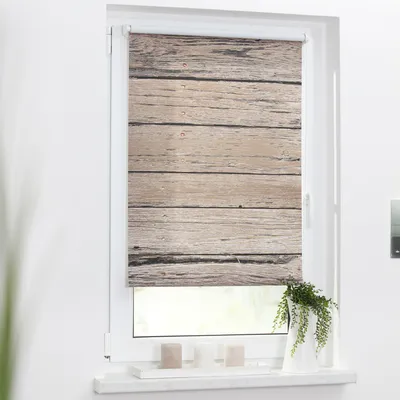 Obrázek produktu pro Roleta na okno Lichtblick bez vrtání hnědá prkna 45x150 cm včetně upínacích držáků