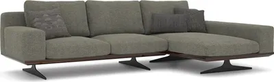 Immagine prodotto di Divano angolare grigio di design a forma di L relax soggiorno divano imbottito mobili moderni