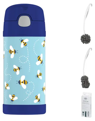 Image de THERMOS FUNTAINER STRAW BOTTLE 0,35 l Trinkflasche bees – Vorteilsset mit Reinigungsbürste CLEAN FIX 30 cm | HAN 4113404035 | EAN 4002458524264