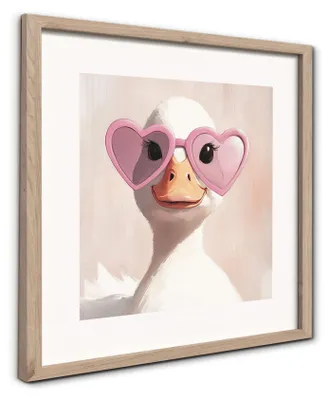 Productafbeelding van STYLER Wanddecoratie 30x30 cm, Miss Ducky, Modernpik, Eend, Dierenprint, Kinderprint, Wanddecoratie, Kinderkamer, Woonkamer, Design