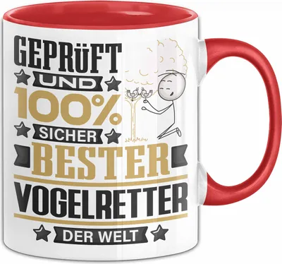 Produktbild von Vogelretter Geschenk Lustiger Spruch für Vogelretter Geschenkidee Bester Vogelretter Der Welt (Rot)