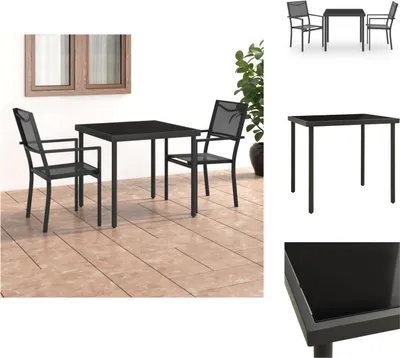Produktbild von vidaXL 3-tlg. Garten-Essgruppe Stahl -  Gartenmöbel-Sets