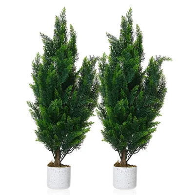 Obrázok produktu pre GarveeHome, sada 2 umelých živých plotov z boxwoodu, výška 90 cm, umelé smrekové kríky