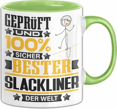 Produktbild von Slackliner Geschenk Lustiger Spruch für Slackliner Geschenkidee Bester Slackliner Der Welt (Grün)