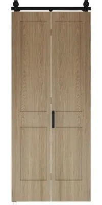 Produktbild von Pertura Falt-Schiebetür-Komplettset Milav Midbar Eiche natur 900x2150 mm inkl. Laufschiene mit Rolle, Griff-Set