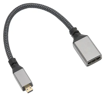 Obrázek produktu pro Kabel HDMI 4K 60 Hz, samec–samice, Micro-HDMI, pro PC, kameru, projektor, přímý, 0,2 metru / 7,87 palce