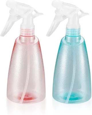 Produktbild von 2er-Set Pflanzengießkanne - 500 ml Sprühkopf - Pflanzengießkanne aus Kunststoff - Sprühkopf für Hausgebrauch, Garten, Friseure, Pflanzen, Blumen - Rosa/Lila