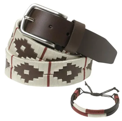 Productafbeelding van Leren riem met bijpassende armband voor mannen en vrouwen