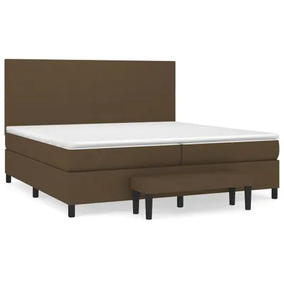 Obrázek produktu pro vidaXL Postel Boxspring s matrací Tmavě hnědá 200x200 cm Látka