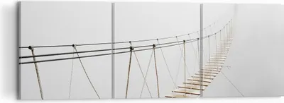 Produktbild von Bild auf Leinwand - Leinwandbild - 3 Teile - Brücke ausgesetzt Nebel - 120x40cm - Wand Bild - Wanddeko - Wandbilder - Leinwanddruck - Bilder - Wanddekoration - Leinwand bilder - CA120x40-5018