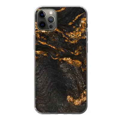 Produktbild von MuchoWow® Handyhülle Schutzhülle Hülle für iPhone 13 Pro Max Marmor - Limette - Schwarz - Gold - Marmoroptik - Luxus Silikon Softcase Handy Hülle - Mobiltelefon