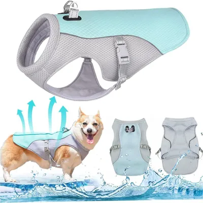 Produktbild von Kühlweste Hunde, Sommer Atmungsaktive Mesh Hundejacke Hundekühlweste mit Reflektierendem, M