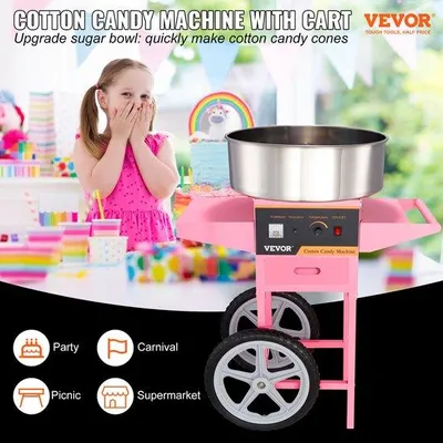 Immagine prodotto di Macchina elettrica per zucchero filato in plastica rosa per uso professionale