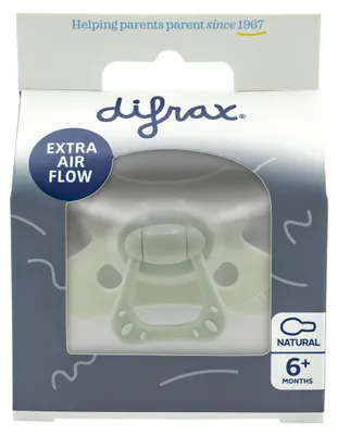 Productafbeelding van Difrax Fopspeen Natural 6 maand Siliconen Green (1 stuk)
