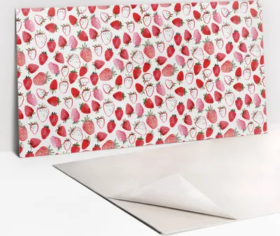Produktbild von PVC-Wandschutz für die Küche - Stilvoller Schutz für Ihre Wände 100 x 50 Rote Erdbeeren