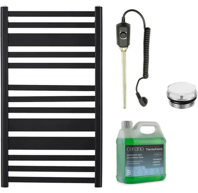 Obrázek produktu pro CERANO - Koupelnový elektrický radiátorový set Enrico - 300W - černá matná - 970x550 mm