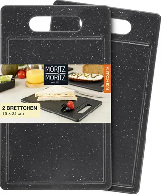 Produktbild von Moritz & Moritz 2tlg Kunststoffbrett Granit mit Saftrille