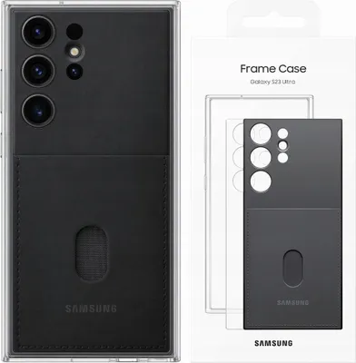 A product shot of a Samsung phone case and its packaging.