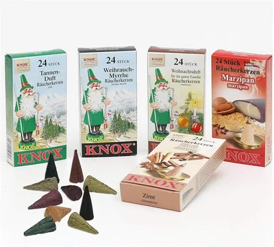 Obrázek produktu pro KNOX - Sada 5 vonných svíček jedlové kadidlo vánoční vůně marcipán mandle