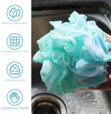 Produktbild von 4 Luffa-Duschschwämme für Körperpeeling, Massage und Reinigung
