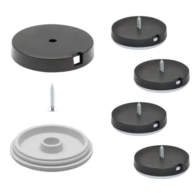 Produktbild von WAGNER QuickClick® Kunststoffgleiter HYPER - zum Schrauben, je 4x Basis & Schraube & Einsatz Ø 40 mm, DE Ware - 15809700