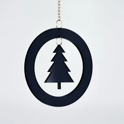 Produktbild von Christbaum Schmuck Weihnachtsbaum schwarz 2854 Acryl Fensterhänger