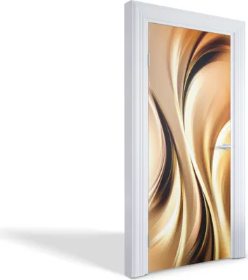 Produktbild von Türfolien Design Selbstklebende Wandsticker Türtapeten - Goldene Abstraktionen - 95 x 205 cm