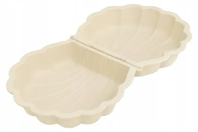 Produktbild von Piaskownica mit Abdeckung 2in1 Paradiso Toys Muschel Kunststoff 87x77,7 cm Beige