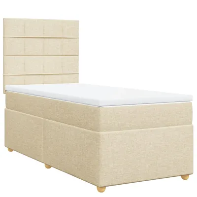 Produktbild von Boxspringbett mit Matratze Creme 90x200 cm Stoff