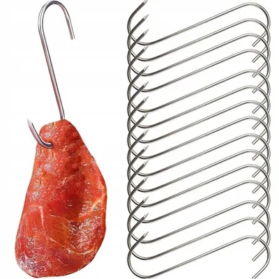 Obrázek produktu pro Nerezové háky na uzení ve tvaru S, 15 cm, sada 15 kusů