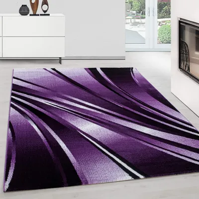 Produktbild von Kurzfloriger Teppich mit abstraktem Wellenmuster, 120 x 170 cm