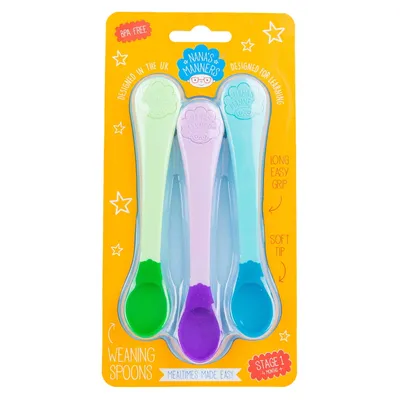 Immagine prodotto di NANAS MANNERS Livello 1 - Set da 3 cucchiai 4 mesi+