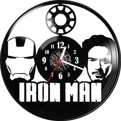 Zdjęcie produktu dla Zegar ścienny z płyty winylowej Iron Man 1269.14