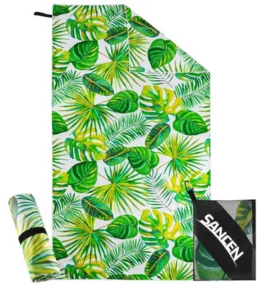 Obrázek produktu pro Plážová osuška XXL, 90x180 cm, mikrovlákno, rychleschnoucí, bez písku, zelená