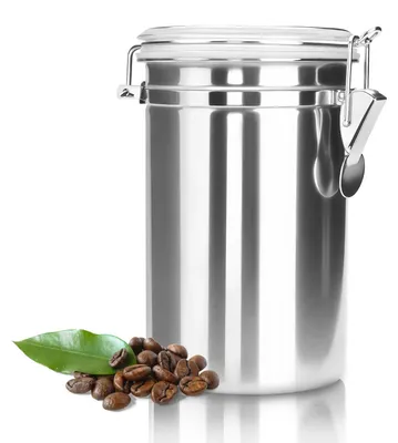 Edelstahl Kaffeedose luftdicht 1,2 l Silber
