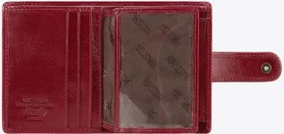 Image de Wittchen Porte-monnaie en cuir pour homme, unie, avec fermeture à bouton-pression, rouge, cuir naturel