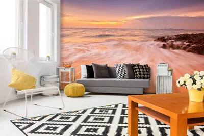 Produktbild von Vlies Fototapete SONNENUNTERGANG AM MEER 375 x 250 cm (inkl. Kleister) - Vlies Tapete, Wandtapete, Wandbilder - Tapete für Wohnzimmer Schlafzimmer, Büro, Küche - Montagefertig