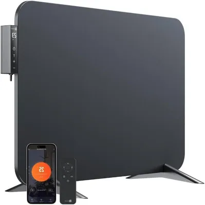 Image de Panneau infrarouge - Chauffage mural - Chauffage de pièce - Thermostat intelligent - Jusqu'à 10 m² - Noir