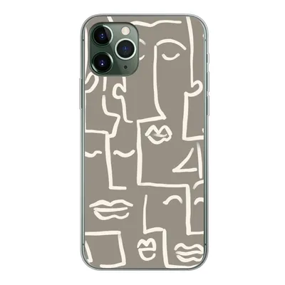 Produktbild von MuchoWow® Handyhülle Schutzhülle Hülle für iPhone 11 Pro Gesicht - Kopf - Strichzeichnung Silikon Softcase Handy Hülle - Handy