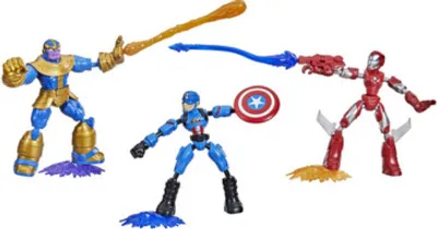 Zdjęcie produktu dla Zestaw Marvel Avengers z 3 figurkami - Iron Man, Kapitan Ameryka i Thanos - w tym 9 akcesoriów