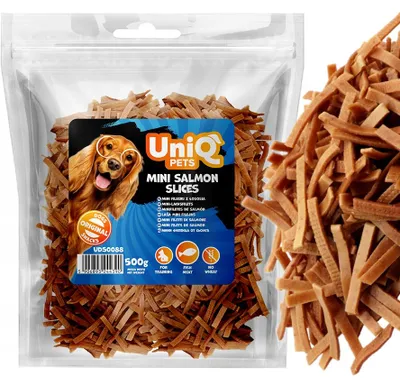 Produktbild von Hundeleckerli Mini-Lachsfilets Mini-Lachsscheiben UniQ Pets 500g