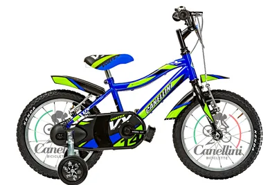 Obrázok produktu pre Detský bicykel Horský Canellini VORTEX 14" - Modrá/Zelená/Čierna