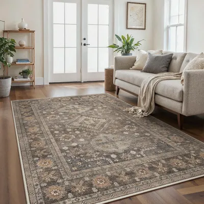 Immagine prodotto di Elzusha - Tappeto vintage orientale per soggiorno, lavabile e antiscivolo
