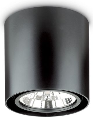 Moderne Deckenleuchte Mood Rund Aluminium Schwarz 1 Licht Gu10 10W 3000Kd15Cm