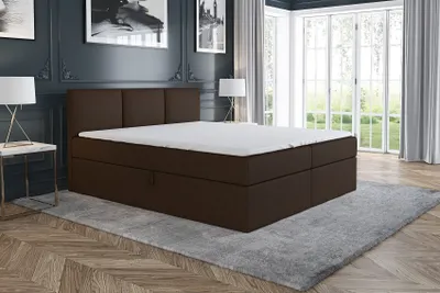 Produktbild von Boxspringbett MARKO  180x200 mit 2 Bettkästen, Bonell-Matratze und Topper. Möbel vom Hersteller- Handarbeit!Bett Komplett-Set mit Matratze,Bettkasten & Kopfteil. Stoff SAVANA. Elegantes Bett mit massives Kopfteil.