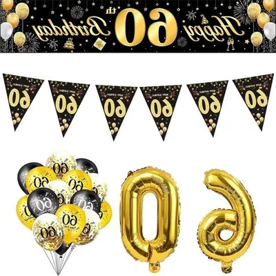 Immagine prodotto di Set per festa di 60 anni – palloncini, striscioni e decorazioni per una celebrazione indimenticabile