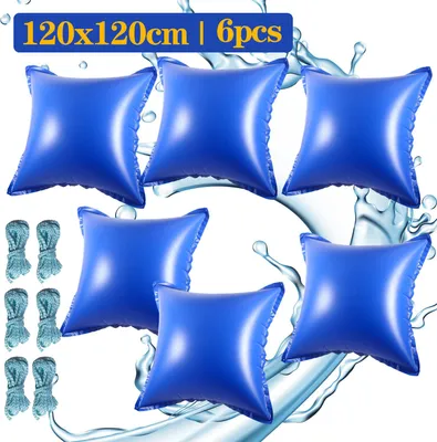 Produktbild von Vigevee Poolkissen 120x120cm | Winterkissen für Pool | Luftkissen Poolabdeckung Quadratisch | Frostbeständig bis -25°C | PVC Material | 6 Stück