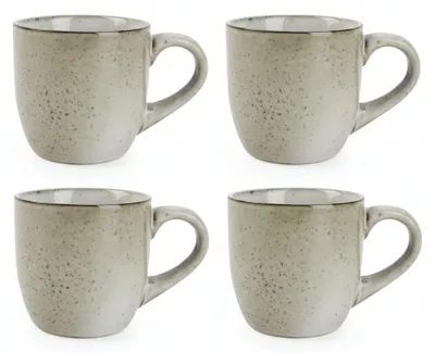 Imagen del producto de Tazas de café "Salt & Pepper", diseño artesanal, color verde, 220 ml - juego de 4 unidades