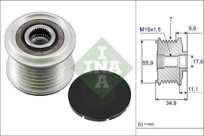 Zdjęcie produktu dla Koło pasowe alternatora INA 535 0083 10